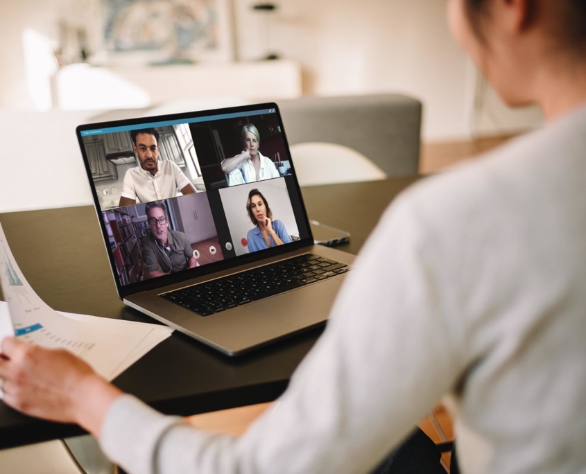 Unified communication services person on video call
