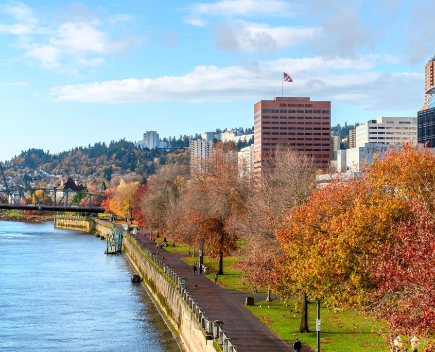 Side view of Portland during the Fall
