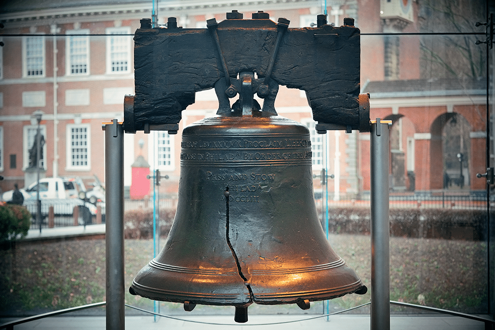 The historic Liberty Bell in Philadelphia