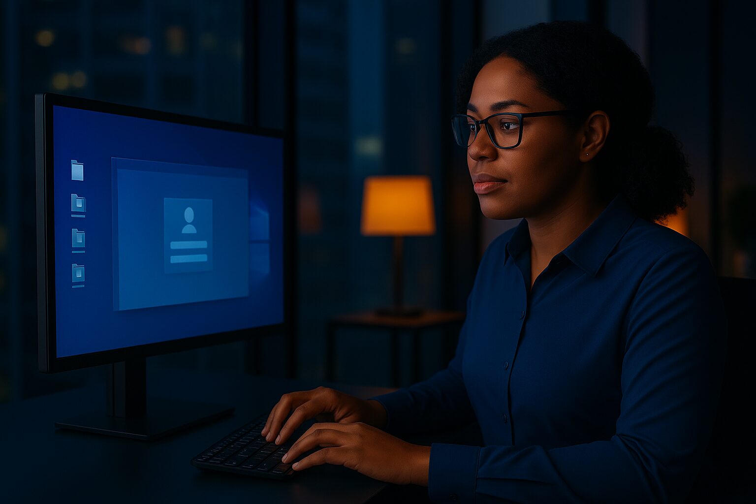 Woman using Virtual Desktop
